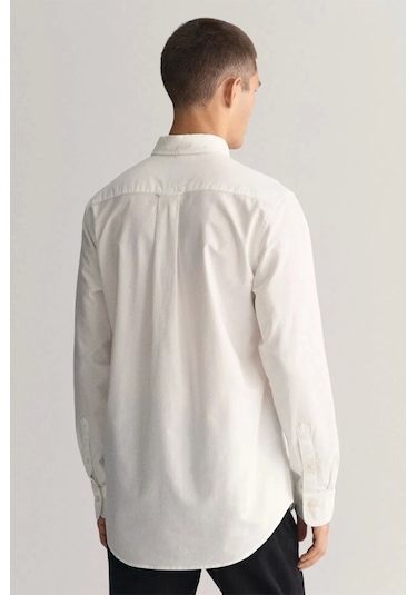 Gant Erkek Beyaz Regular Fit Gömlek Lacivert