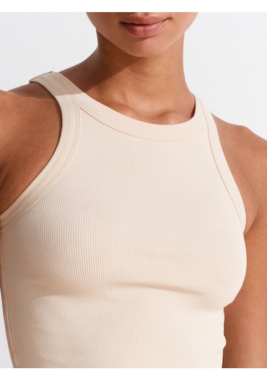 Dilvin 21104 Fitilli Crop Top-taş Taş