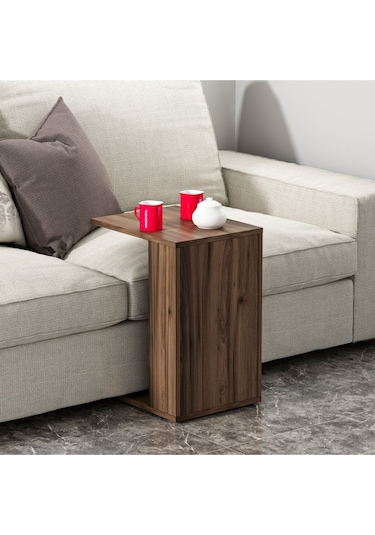 Bono Tekerlekli C Sehpa - Ceviz Ceviz