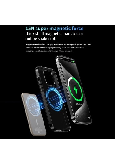 Tongxida T57 Alüminyum Alaşımlı Ultra-ince Dijital Ekranlı 5000mah Manyetik Kablosuz Şarj Güç Bankası Altın Gold Altın Gold