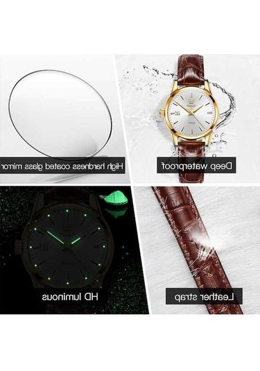 Novahub Çift Takvim Kuvars Kadın Saat - Siyah Paslanmaz Çelik Ve Sığır Deri Siyah