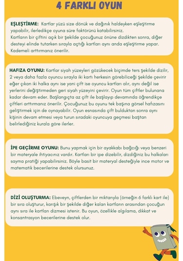 Doerkids Abstract Memory Game Eşleştirme Beceri Hafıza Oyunu 4 Farklı Kullanım