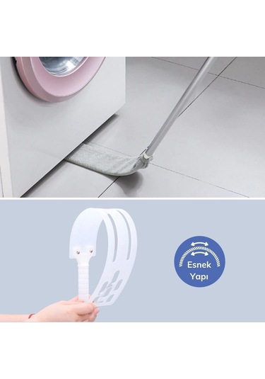 Büro Ev Ofis Yazlık Hijyeni İçin Saplı Mikrofiber Başlı Girintili Yüzey Toz Temizleme Mopu