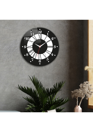 Decorita Cam Saat | Classic Black | Çap40cm Çok Renkli