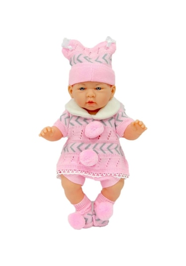Gerçek Görünümlü Pembe Elbiseli 40 Cm Dayanıklı Kolay Temizlenir Kız Çocukları İçin Hediye Bebek Çok Renkli
