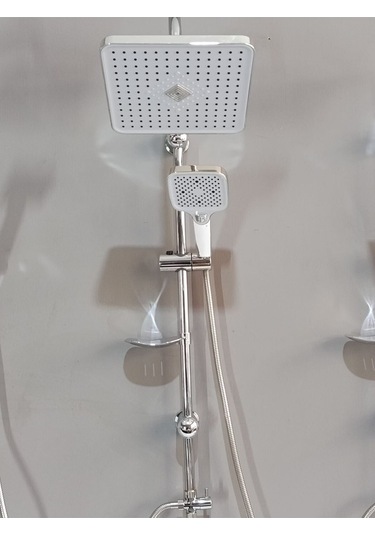 Rudi Armatür Mardin Lüx Pirinç Yönlendirici Ve Sabunluklu Robot Duş Seti Gri