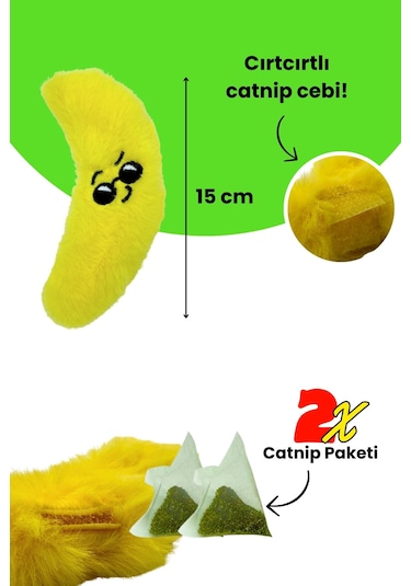Miyav Çılgın Manav- 4 Adet Peluş Kedi Oyuncak Seti 8 Adet Catnip