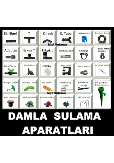 Mgf Damla Sulama Ek Parçaları Damlama Aparatları Ve Bahçe Hortumu