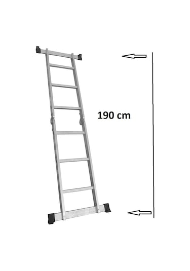 Beykon 3 + 3 Basamaklı Çift Taraflı Çok Amaçlı Katlanır Merdiven