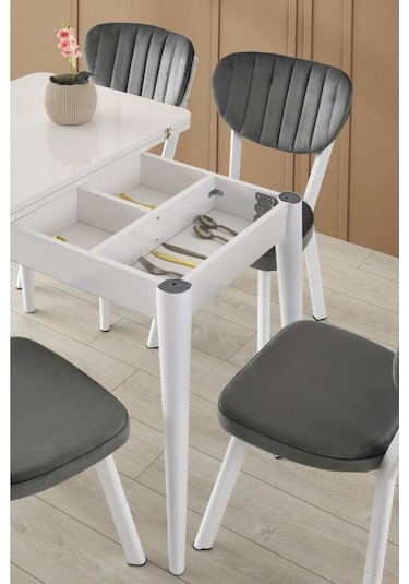 Rüya Elma Mdf Mutfak Masası Sandalye Takımı 60x100