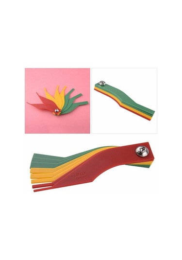 Ulzyvf 8'li Balata Ölçer Cetvel - Plastik Yeşil, Sarı, Kırmızı Kalınlık Ölçüm Aleti