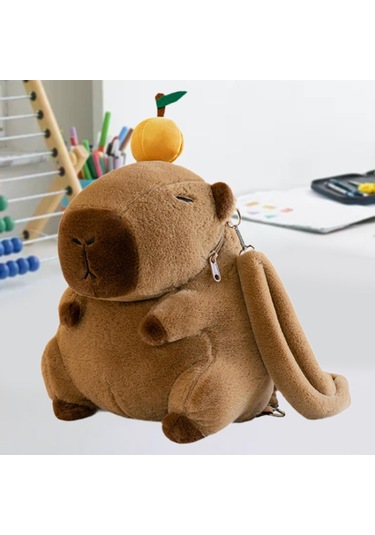 Suntek Capybara Sırt Çantası Günlük Sevimli Omuz Turuncu