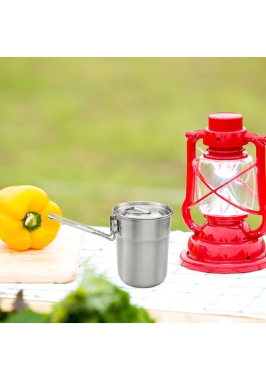 Tongxida Dış Mekan 304 Paslanmaz Çelik Kahve Fincanı, 1000 Ml, Isıya Dayanıklı, Kamp/yürüyüş İçin Gümüş Gümüş