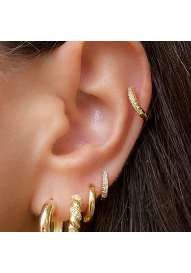Heppii Taşlı Halka Piercing Tragus Helix Daith Anti Tragus Kıkırdak