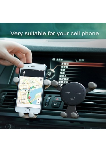 Mufunye Siyah Araba Vantilya Telefon Tutucu 360 Derece Döner 4.0-6.0 İnç Telefonlar İçin Yumuşak Silikon Yalıtkan Navigasyon Uyumlu Siyah