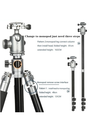 Ht-t03 Çok Fonksiyonlu 360 Crossbar Makro Hassas 160 Cm Tripod