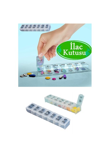 Haftalık Günlük İlaç Saklama Kutusu 7 Günlük İlaç Saklama Kabı G Çok Renkli