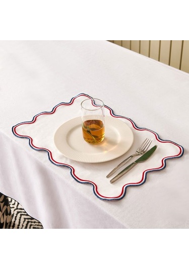 Evidea Soft Nonna Amerikan Servis - Mavi / Kırmızı - 30x50 Cm Mavi / Kırmızı Mavi - Kırmızı