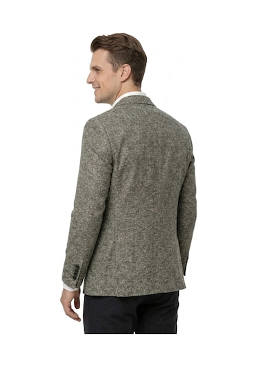 Suitmen Erkek Tek Spor Ceket 4 Drop Çift Yırtmaçlı Mevsimlik Bgl-st05331 Haki
