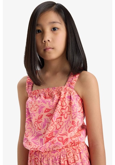 Defacto Kız Çocuk Desenli Askılı Tulum B4814a825hspn153 Pembe