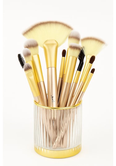 Hannah 18 Parça Makyaj Fırça Seti Krem