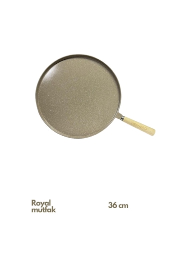 Thermoad Granit Döküm Ahşap Saplı Vizon Gözleme Tavası 36 Cm Vizon