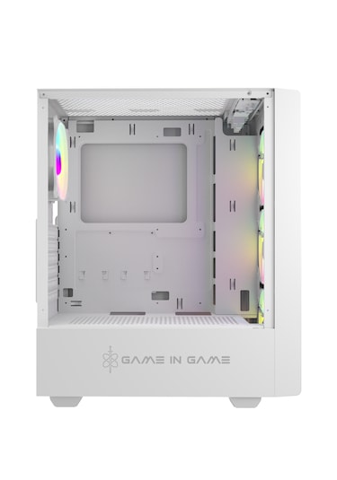 Game İn Game Pony Beyaz 4x12cm Argb Fan Mesh Panel Temper Atx Kas