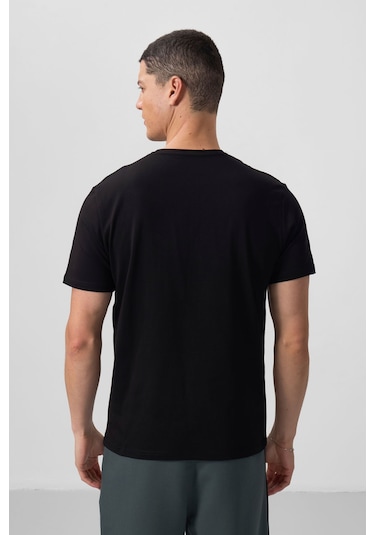 Tommy Lıfe Siyah Erkek Basic Kısa Kol Standart Kalıp V Yaka T-shirt - 87912 T10er-87912 001