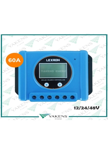 Lexron 60 Amper 12/24/48V Solar Pwm Şarj Kontrol Cihazı 60A 12/24/48 Volt Regülatör
