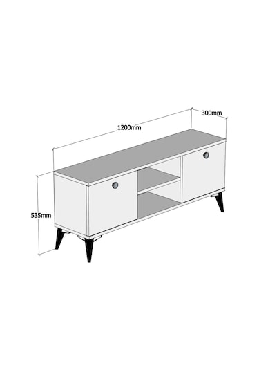 Ferniso Mobilya 120 cm Tv Ünitesi Çam-Mermer Desen