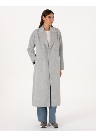 Pierre Cardin Kadın Açık Gri Melanj Kaban 50308929-vr091 Açık Gri Melanj