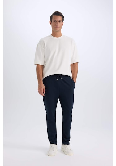 DeFacto Eşofman Altı Twill Slim Fit Dar Kesim Beli Bağcıklı Cepli Düz Paça D9708AX24AUNV82