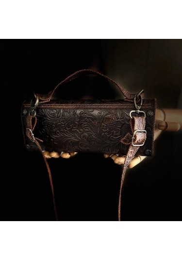 Hakiki Deri, El Yapımı Bayan Çanta, Bayan Cüzdan Larissa V39 Acı Kahverengi