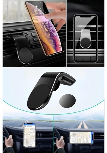 Buffer Havalanndırma Izgarasına Takılabilen Mandallı Mıknatıslı Oto Araç Içi Manyetik Telefon Tutu