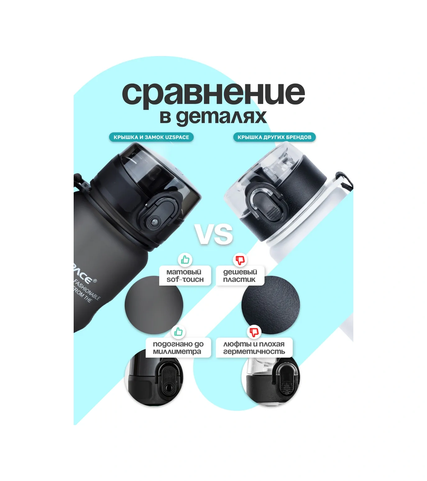 Uzspace Sporcu Su Şişesi 1 Litre 102344371 Siyah