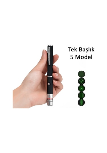 Yeşil Lazer Pointer 500 Mw 15 Km Etkili Tek Başlık 5 Model
