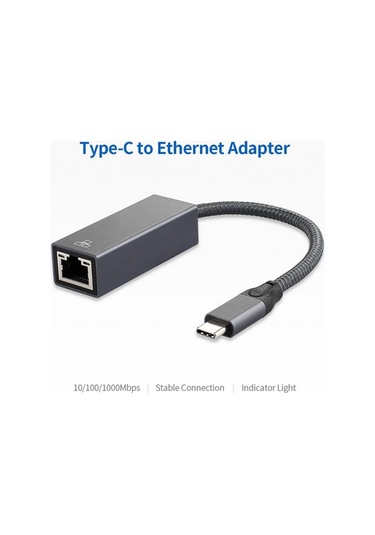 Wondernest Usb-c Type-c Rj45 Lichen Ethernet Ağ Adaptörü - Hızlı Bağlantı - Md