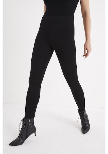 For Big Trend Kadın Siyah Yüksek Bel Çelik Örme Basıc Taytsiyah 2Xl Siyah