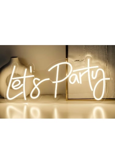 Let S Party Yazılı Neon Led Çok Renkli