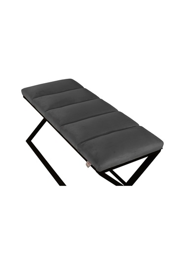 Varcera Black- Gri Dilimli Model Puf & Bench & Koltuk & Oturma Bankı & Yatak Odası Önü