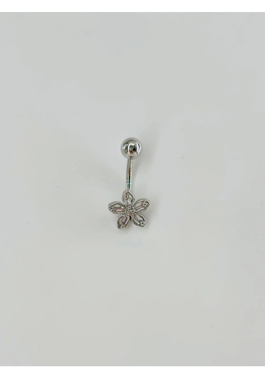 Çiçek Detaylı Göbek Piercing - Pg0085 Çok Renkli