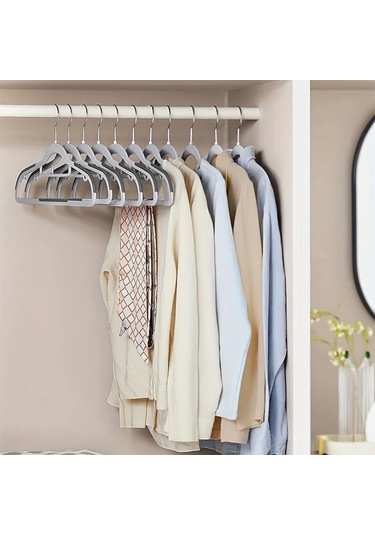 Xuweiwei 10 Adet Kaymaz Oluklu Dayanıklı Plastik Askı Siyah Koleksiyon Ve Kurutma İçin siyah