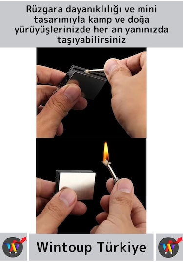 Premium Taşınabilir Pratik Kamp Doğa Av Günlük Rüzgarda Sönmez Zippo Benzin Metal Kibrit Anahtarlık Çok Renkli