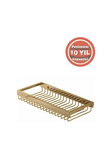 Çelik Banyo Paslanmaz Pirinç Kumru Şampuanlık 15x25 Şampuanlık Köşe Süngerlik Altın Gold Gold