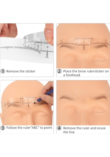 Wezone Pvc Kaş Tasarım Aracı 50 Adet: Keskin Ölçü, Kolay Kullanim, Simetrik Kaşlar İçin Tek Kullanimlı Yerleştirici Çubukları