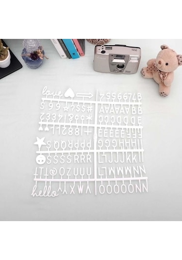 Değiştirilebilir Beyaz Yazı Panosu Mesaj Tahtası - Beyaz Harf Set