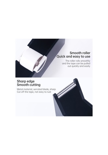 Bant Tutucu Ofis Bant Dispenseri Masaüstü Bant Kesici Siyah