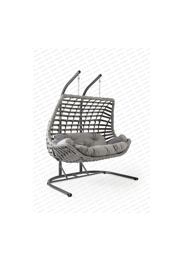 Gardenya Bahçe Capri Swing Cunda Rattan Bahçe Ve Balkon Salıncağı Gri