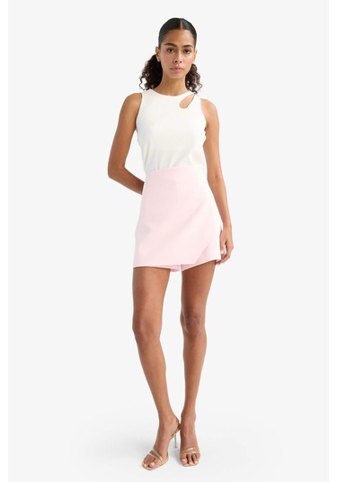 Defacto Yüksek Bel Şort Etek F8310ax25aupn648 Pembe