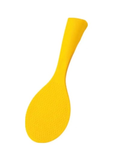 Pirinç Kaşığı Gıda Sınıfı Isıya Dayanıklı Kürek Silikon Ayaklı Tip Pirinç Spatula Yemek Servis Pirinç Küreği Mutfak Aleti Sarı